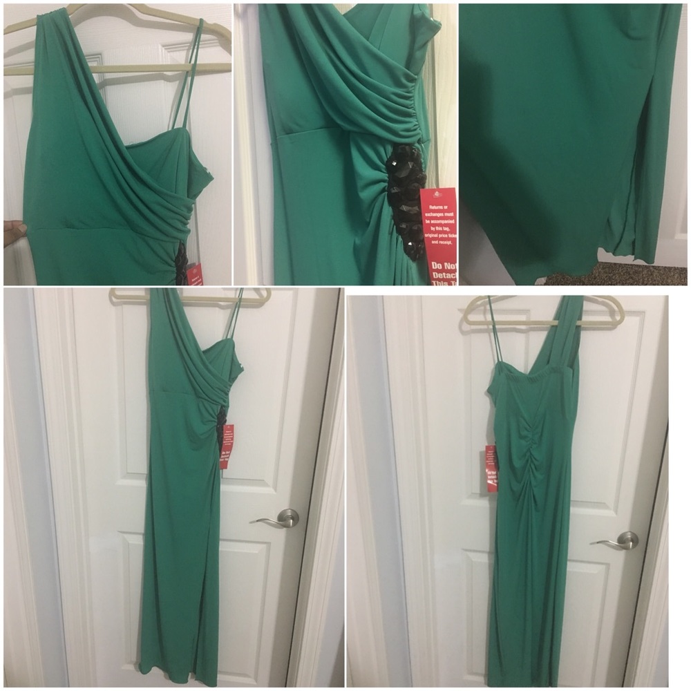 NWT Green One Shoulder Dress